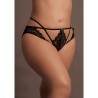 Lena - Brief with Open Crotch and Buttocks, Adjustable Sliders and Golden Details - Plus Size