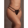 Faye - Lace Thong with Adjustable Sliders and Golden Details - Plus Size