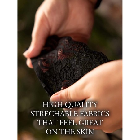 LeDesir Aime – Regulowane Majtki z otwartym krokiem i złotymi detalami - Plus Size