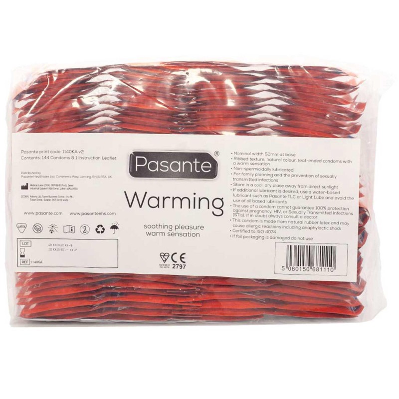 Pasante Warming - Prezerwatywy w Efektem Rozgrzewania - 144 szt