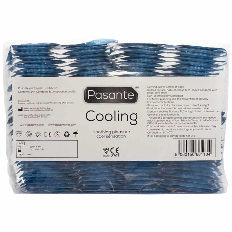 Pasante Cooling - Prezerwatywy z Efektem Chłodzącym - 144 szt