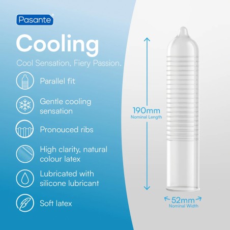 Pasante Cooling - Prezerwatywy z Efektem Chłodzącym - 144 szt