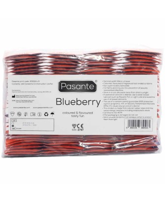 Pasante Blueberry - Prezerwatywy Smakowe Jagodowe - 144 szt