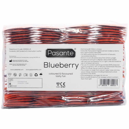 Pasante Blueberry - Prezerwatywy Smakowe Jagodowe - 144 szt