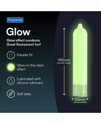 Pasante Glow Prezerwatywy Świecące w Ciemności - 12 szt