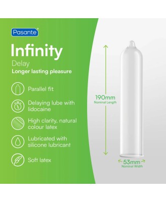 Pasante Delay – Infinity - Prezerwatywy Opóźniające Wytrysk - 12 szt