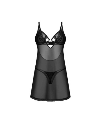 Alliane Czarna Koszulka i Stringi 2XL/3XL - Obsessive