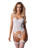 Arrowel White Tiulowy Gorset Biały S/M - Obsessive