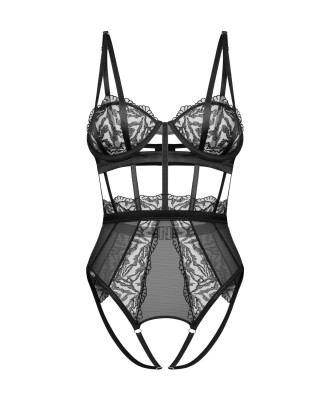 Hersis Czarne Otwarte Body L/XL - Obsessive