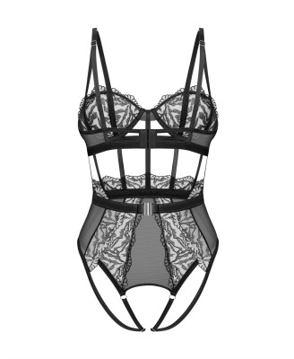 Hersis Czarne Otwarte Body L/XL - Obsessive