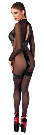 Noir Handmade Jumpsuit - Czarny Kombinezon z Tiulem - S