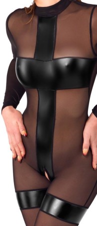 Noir Handmade Jumpsuit - Czarny Kombinezon z Tiulem - S