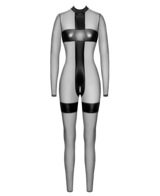 Noir Handmade Jumpsuit - Czarny Kombinezon z Tiulem - S