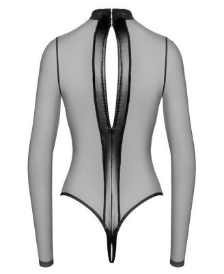 Noir Handmade Body Cross - Czarne Body z Tiulowym Wykończeniem - M