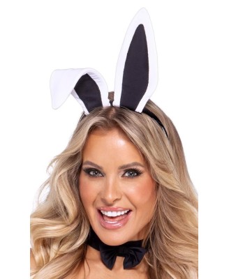 Cottelli Bunny Body - Czarne Body Wetlook - Przebranie Sexy Króliczka - S
