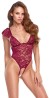Cottelli Body Pearls - Bordowe Koronkowe Body - XL