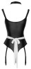 Cottelli Maid Body - Czarne Body Wetlook - Przebranie Pokojówki - S