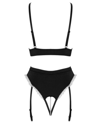 Cottelli Maid Set - Czarny Komplet - Przebranie Sexy Pokojówki - L