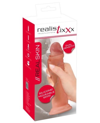 Realistixxx Dildo Realistyczne z Ruchomą Skórą - Cieliste - 20cm