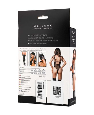 Glossy Amilia - Fetyszowe Body Wetlook - Czarne - M