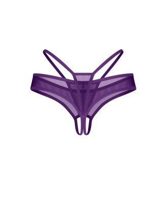 Obsessive Vibres Stringi Otwarte - Fioletowe - L/XL