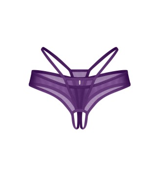 Obsessive Vibres Stringi Otwarte - Fioletowe - S/M