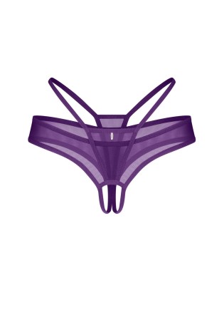 Obsessive Vibres Stringi Otwarte - Fioletowe - S/M