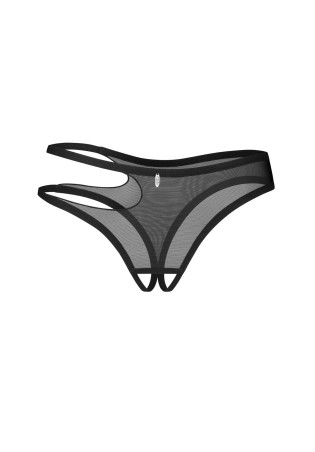 Obsessive Saturis Stringi Otwarte - Czarne - S/M