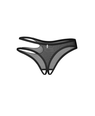 Obsessive Saturis Stringi Otwarte - Czarne - L/XL - Seksowna Kobieta