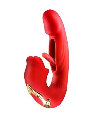 Kissy 3-in-1 - Wibrator Króliczek z Masażerem Łechtaczki - Czerwony
