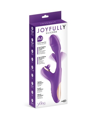 Joyfully 3-in-1 - Wibrator Króliczek z Funkcją Trzęsienia - Fiolet