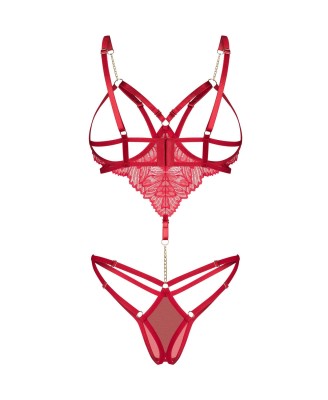 Obsessive Matildea Body Otwarte - Czerwone - S/M