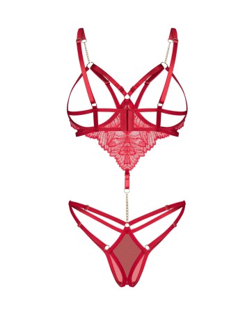 Obsessive Matildea Body Otwarte - Czerwone - S/M