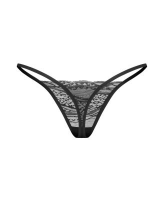 Obsessive Clara 2-pak Stringi Otwarte - Czarne - 2XL/3XL