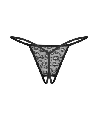 Obsessive Bianca 2-pak Stringi Otwarte - Czarne - 2XL/3XL