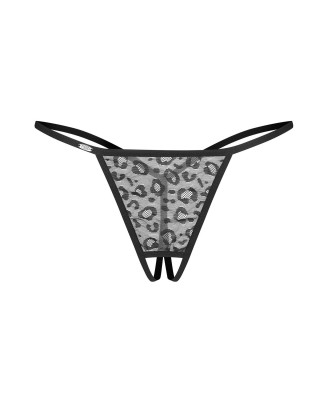 Obsessive Bianca 2-pak Stringi Otwarte - Czarne - 2XL/3XL