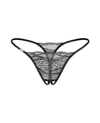 Obsessive Bianca 2-pak Stringi Otwarte - Czarne - 2XL/3XL