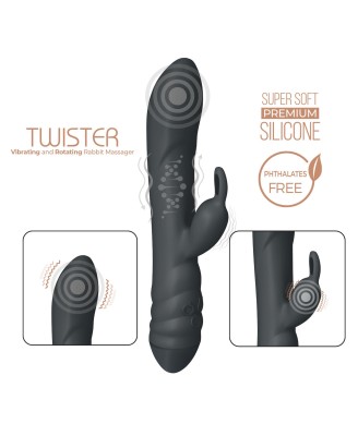 Twister Black - Wibrator Króliczek
