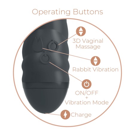 Twister Black - Wibrator Króliczek