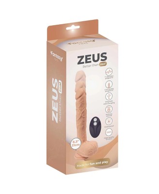Fantasy Zeus - Wibrujący i poruszający się dildo z pilotem – silikon ultra soft
