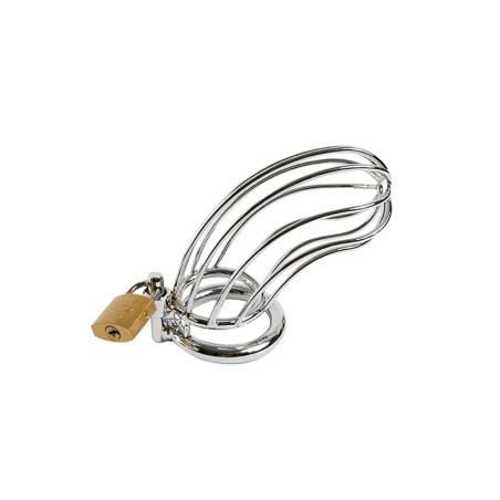 Fantasy - Stalowa klatka na penisa z zestawem pierścieni – 12 cm