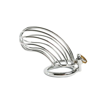 Fantasy - Stalowa klatka na penisa z zestawem pierścieni – 12 cm