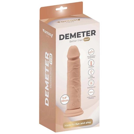 Fantasy Demeter - Wibrujący dildo z 10 trybami wibracji – silikon ultra soft