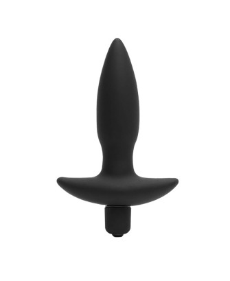 Fantasy - Czarny wibrujący anal plug z silikonu