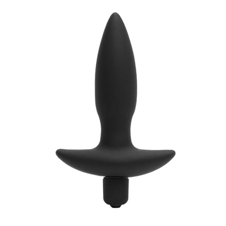 Fantasy - Czarny wibrujący anal plug z silikonu