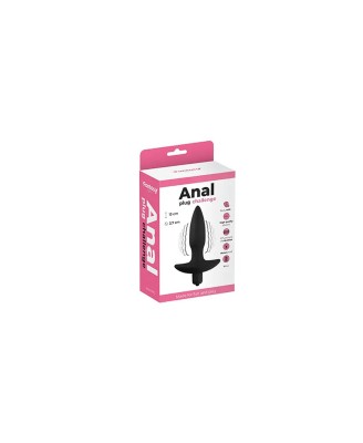 Fantasy - Czarny wibrujący anal plug z silikonu