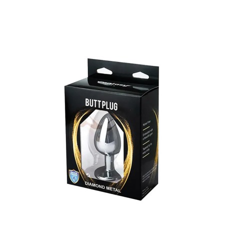 Fantasy - Srebrny Korek Analny z Czerwonym Niebieskim Kryształkiem - Duży