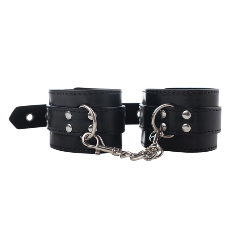 Fantasy Wrist cuffs - Czarne Regulowane kajdany na nadgarstki
