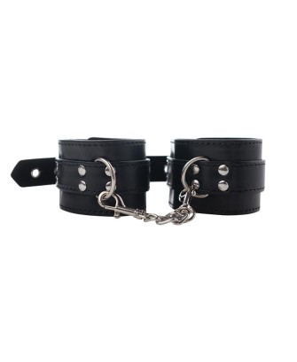 Fantasy Wrist cuffs - Czarne Regulowane kajdany na nadgarstki