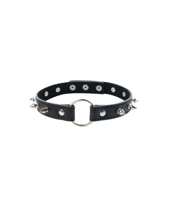 Fantasy Adjustable collar with spikes - Czarna Regulowana Obroża z Ćwiekami